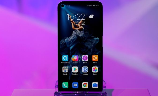 Huawei's new Honor 20 smartphone at a product launch event in London, May 21, 2019.
