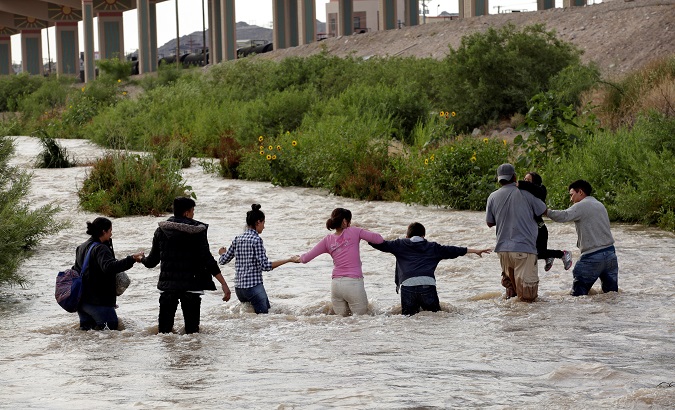Central American migrants at the Rio Bravo river trying to reach El Paso, Texas, June 11, 2019.