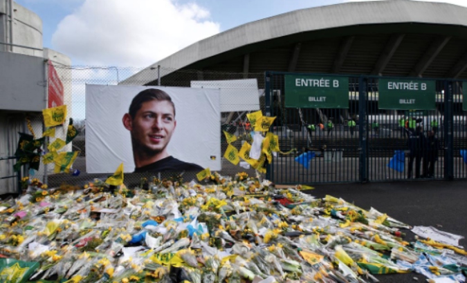 Mountains of tributes were left outside the stadium in memory of Emiliano Sala.