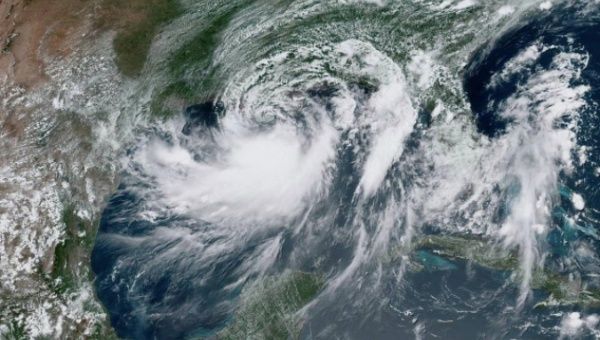 Tropical Storm Barry over U.S. Gulf Coast. July 12, 2019
