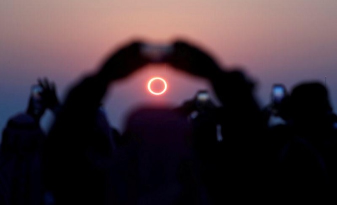 Thursday’s eclipse was visible in Saudi Arabia as well as Singapore, India, Sri Lanka and Indonesia.