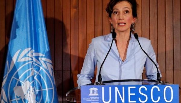 France's Audrey Azoulay, Director-General of the United Nations Educational, Scientific and Cultural Organization (UNESCO) at UNESCO headquarters in Paris, France, October 13, 2017. 
