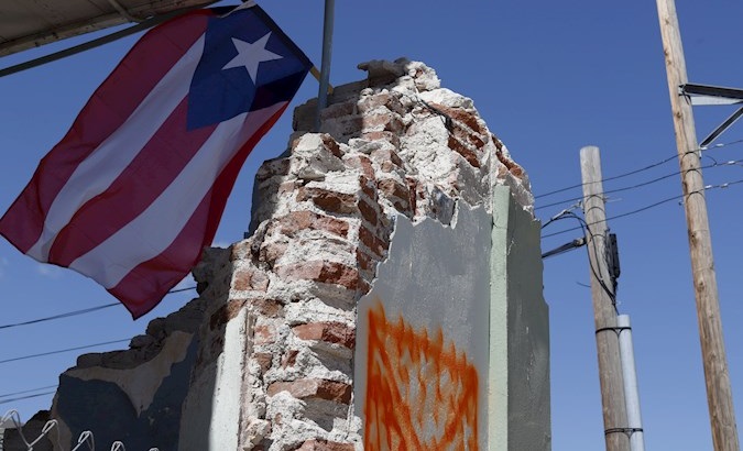 A house collapsed by Thursday's earthquake in the municipality of Guanica, Puerto Rico, January 9, 2020.