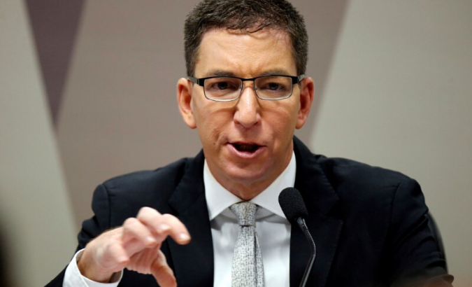 Author and journalist Glenn Greenwald speaks during a meeting at Commission of Constitution and Justice in the Brazilian Federal Senate in Brasilia, Brazil July 11, 2019.