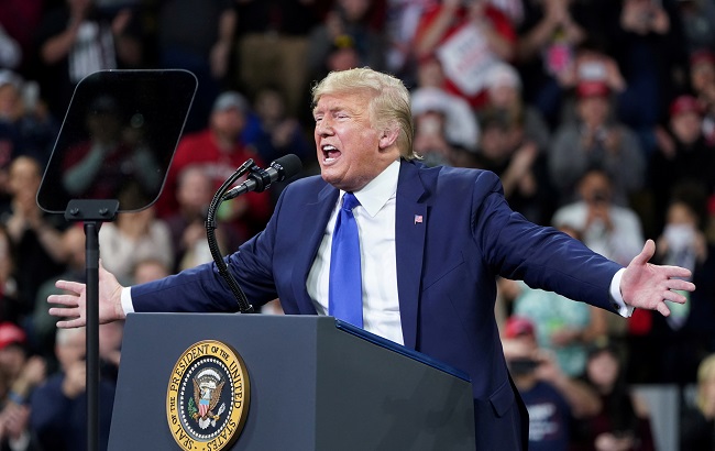U.S. President Donald Trump holds a campaign rally at the University of Wisconsin-Milwaukee, in Milwaukee, Wisconsin, U.S., January 14, 2020.