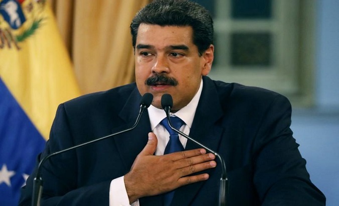 Venezuelan President Nicolas Maduro during a press conference at the Miraflores Palace in Caracas, Venezuela