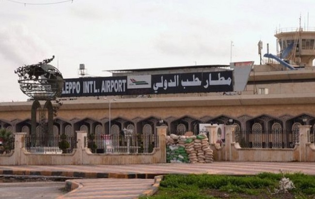 The entrance of the Aleppo International Airport