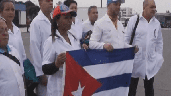 Cuban doctors arrive at Jorge Chavez airport. Lima, Peru. May 17, 2020.