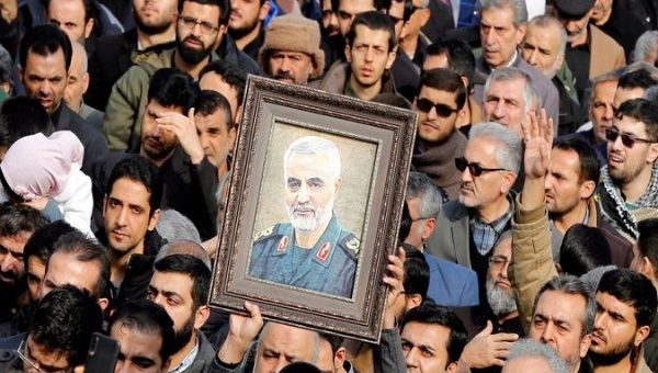 Iranian citizens mourn Soleimani in the streets of Teheran, Iran, January 3, 2020.
