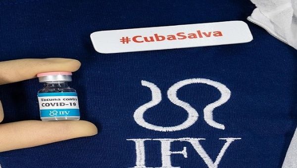 A capsule of the Soberana 01 vaccine at Finlay Vaccine Institute, Havana, Cuba, August 20, 2020.