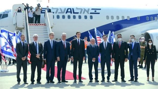 An Israeli delegation, joined by senior US officials, departed from Tel Aviv Monday to Abu Dhabi in Israel's first commercial flight to the United Arab Emirates. August 31, 2020. 