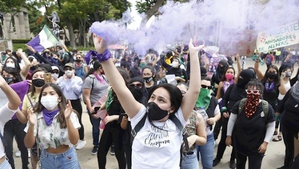 Rally in favor of gender equality in Guadalajara, Mexico, Sep. 16, 2020.