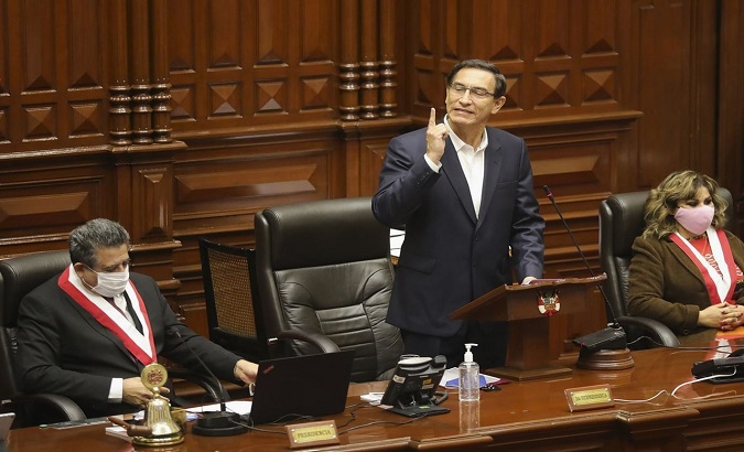 President Martin Vizcarra during a meeting in Lima, Peru, Sept.13, 2020.