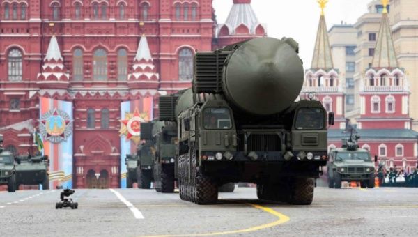 Russian RS-24 Yars intercontinental ballistic missile systems are seen on the Red Square for the Victory Day parade in Moscow, Russia, May 9, 2019.