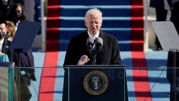 President Joe Biden speaks during his inauguration as US President in Washington, DC, USA, 20 January 2021.