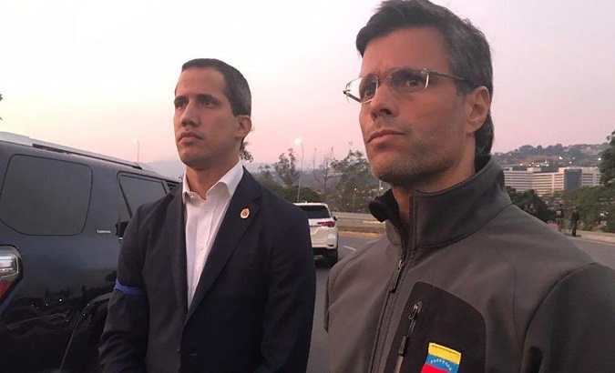 Opposition representatives Juan Guaido (L) and Leopoldo Lopez (R), Venezuela, 2019.
