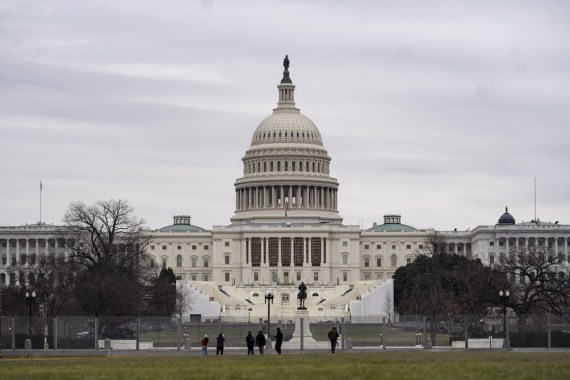 Photo taken on Jan. 25, 2021 shows the U.S. Capitol building in Washington, D.C., the United States.