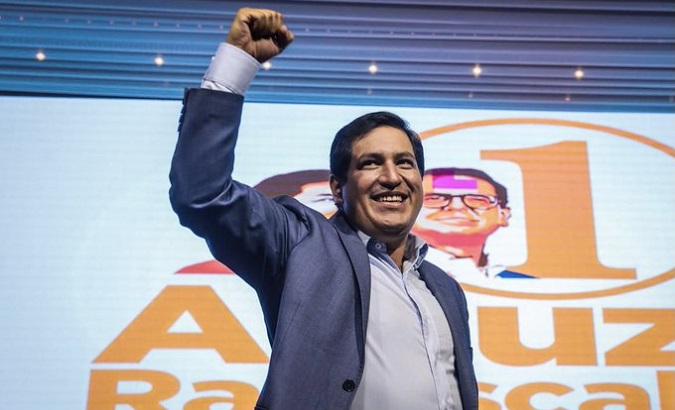 Presidential candidate Andres Arauz, Quito, Ecuador, Feb., 7, 2021.