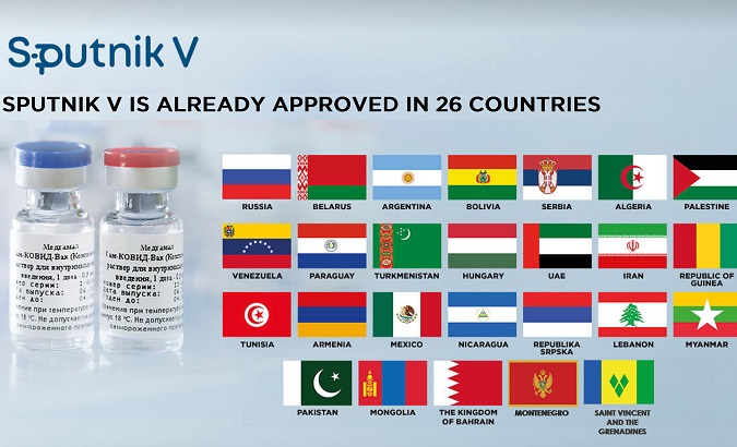Countries that had approved the use of the Russian COVID-19 vaccine as of Feb. 15, 2021.
