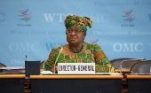 Ngozi Okonjo-Iweala at a meeting of the World Trade Organization, Geneva, Switzerland, March 1, 2021. 