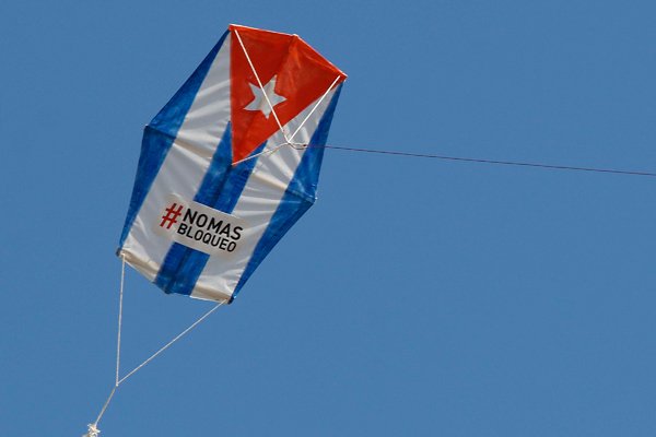 Cuban flag kite, Havana, Cuba, April 2021.