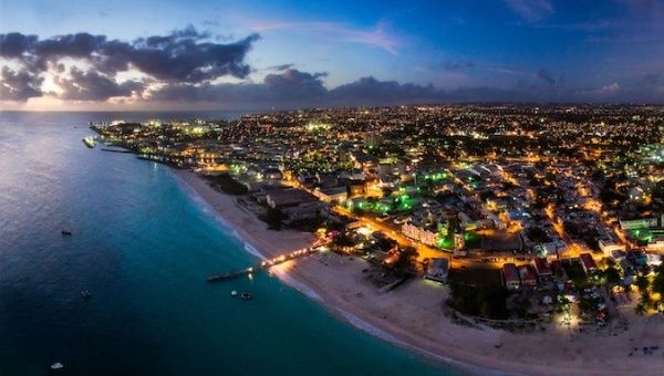 Bridgetown at night, Barbados, May 2021.