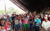 Caño Indio community holds a meeting to reject the presence of paramilitaries, Catatumbo, Colombia, May 28, 2021.
