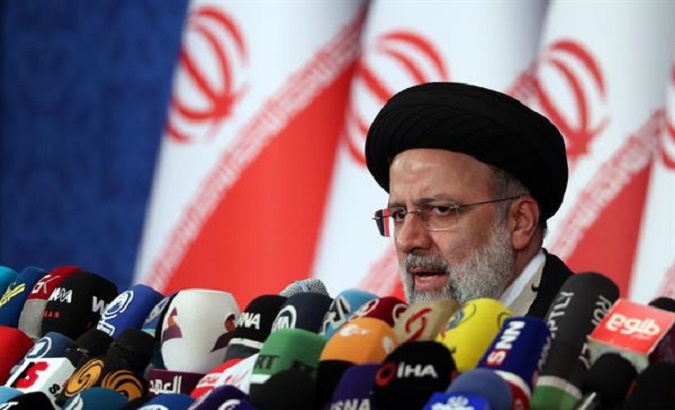 Iran`s President-Elect Ebrahim Raisi at his first press conference,Tehran, Iran, June 21, 2021.
