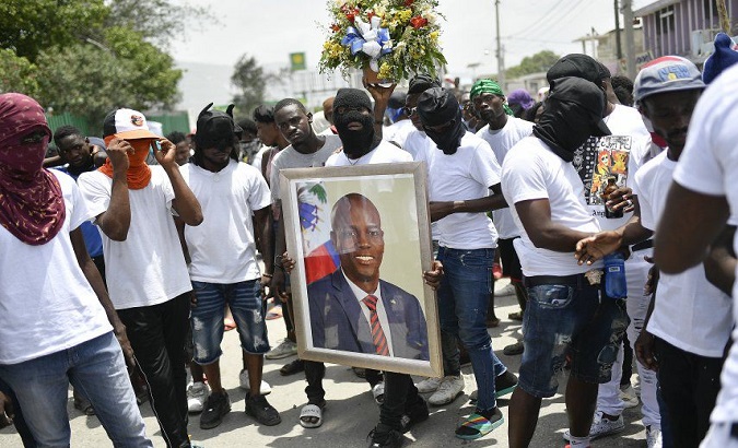 Citizens take part in a demonstration agaisnt President Jovenel Moise's murder, Haiti.