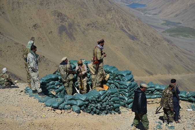 NFR forces set positions in Panjshir ahead of Taliban forces that were deployed to the area on August 24, 2021.