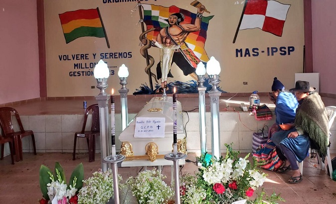 Basilio Titi's wake at the Potosi Trade Union Federation of Quechua Agricultural Workers, Nov. 10, 2021.