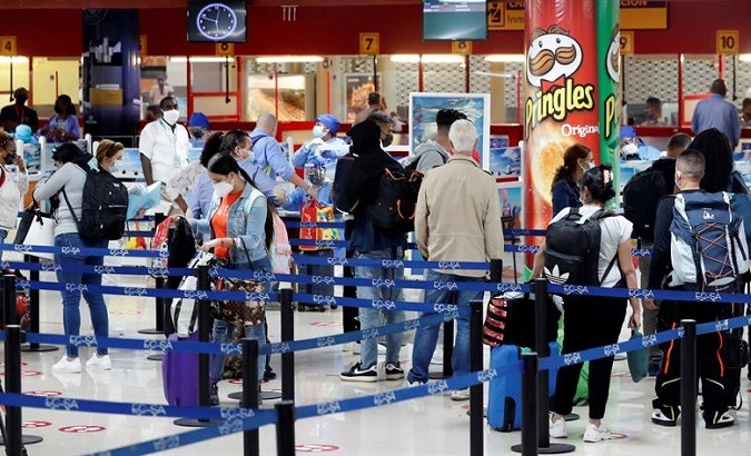 Passengers arrive at Jose Marti International Airport in Havana, Cuba, November, 2021.