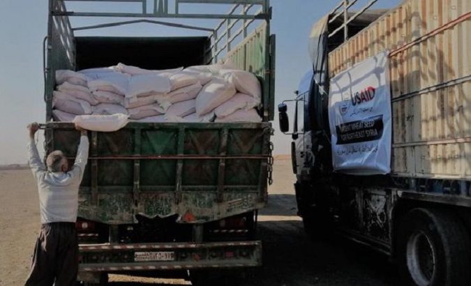 Wheat seeds from USAID are delivered to Syria, Nov. 19, 2021.