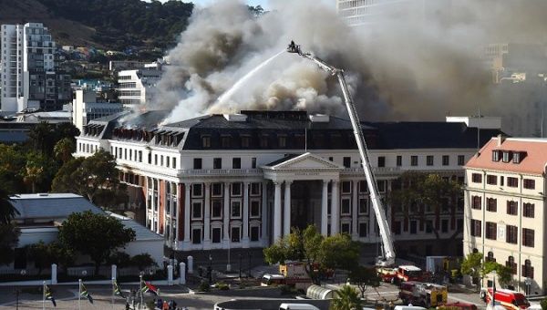 National Assembly building in Cape Town, South Africa, Jan. 3, 2022.