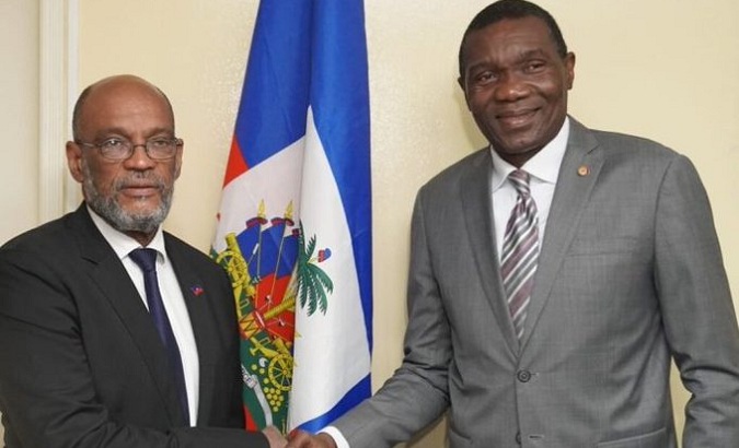Prime Minister Ariel Henry (L) and House Speaker Joseph Lambert (R), Port-au-Prince, Haiti.