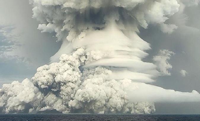 The Hunga Tonga-Hunga Haʻapai volcano, Jan. 16, 2022.