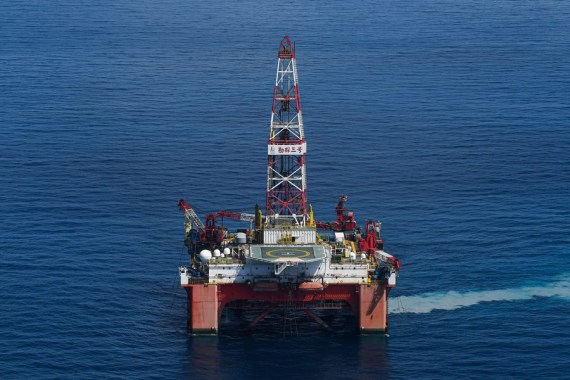 Photo taken on July 30, 2020 shows the Kantan No.3 offshore oil platform in the northern waters of the South China Sea.