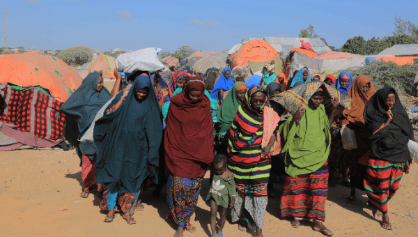 People on the outskirts of Mogadishu, Somalia, Feb. 4, 2022.