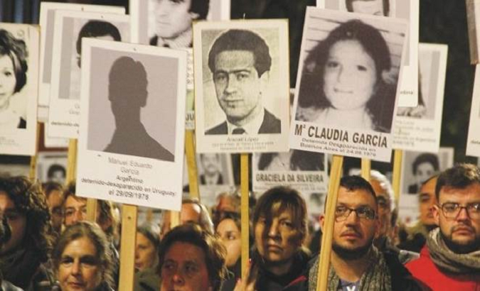 Citizens demand justice for the crimes of Juan Bordaberry’s dictatorship, Uruguay.