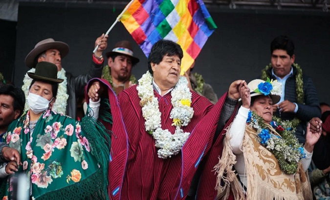 Former President Evo Morales (C), Bolivia.