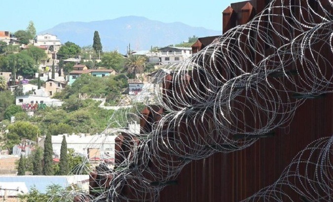View of the U.S.-Mexico border wall, Feb. 23, 2022.