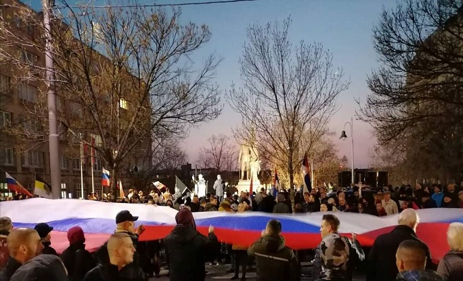 Belgrado's rally in support of Russia. Mar. 4, 2022.