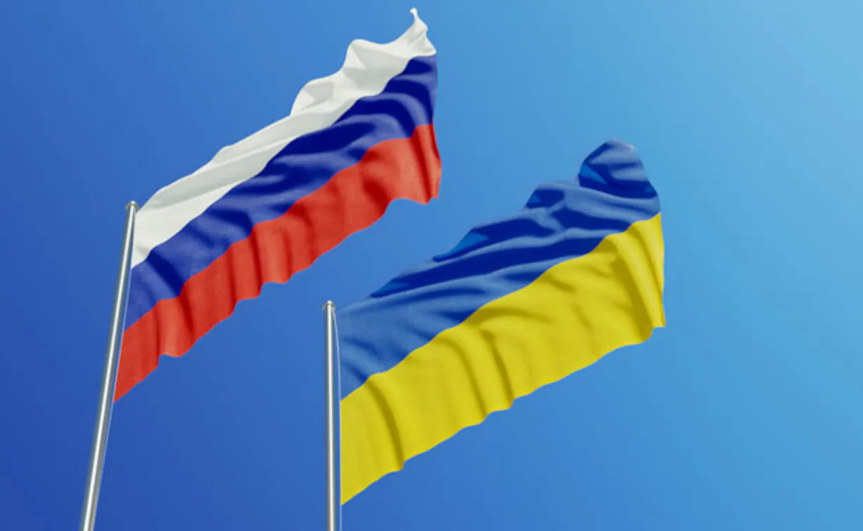 Russian and Ukrainian Flags