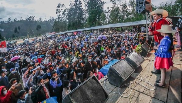 President Pedro Castillo addresses citizens, Cajamarca, Peru, March 1, 2022. 