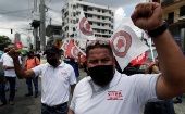 Citizens take part in a demonstration to reject rising in fuel and food prices, Panama. 