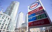 Gas prices are displayed at a gas station in Toronto, Canada, on March 4, 2022. 