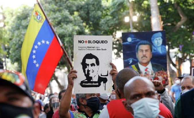March against the U.S. blockade of Venezuela, 2022.