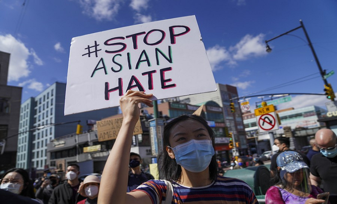 China Society for Human Rights Studies released a report saying that anti-Asian racism continues growing in the U.S. Apr. 15, 2022.