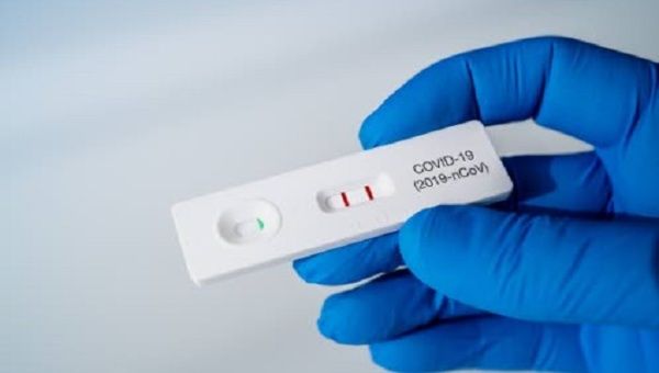 A coronavirus positive rapid test.