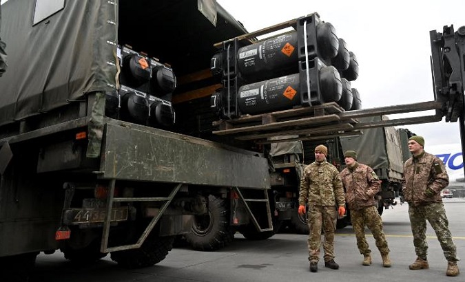 FGM-148 Javelins, American man-portable anti-tank missiles, in Kiev, Ukraine.